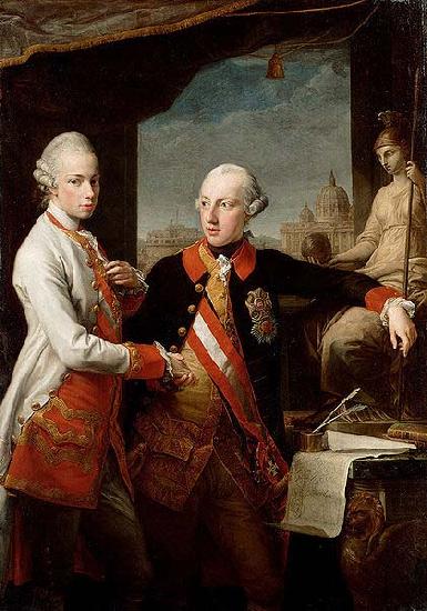 Pompeo Batoni Portrait of Emperor Joseph II (right) and his younger brother Grand Duke Leopold of Tuscany (left), who would later become Holy Roman Emperor as Leopo oil painting picture
